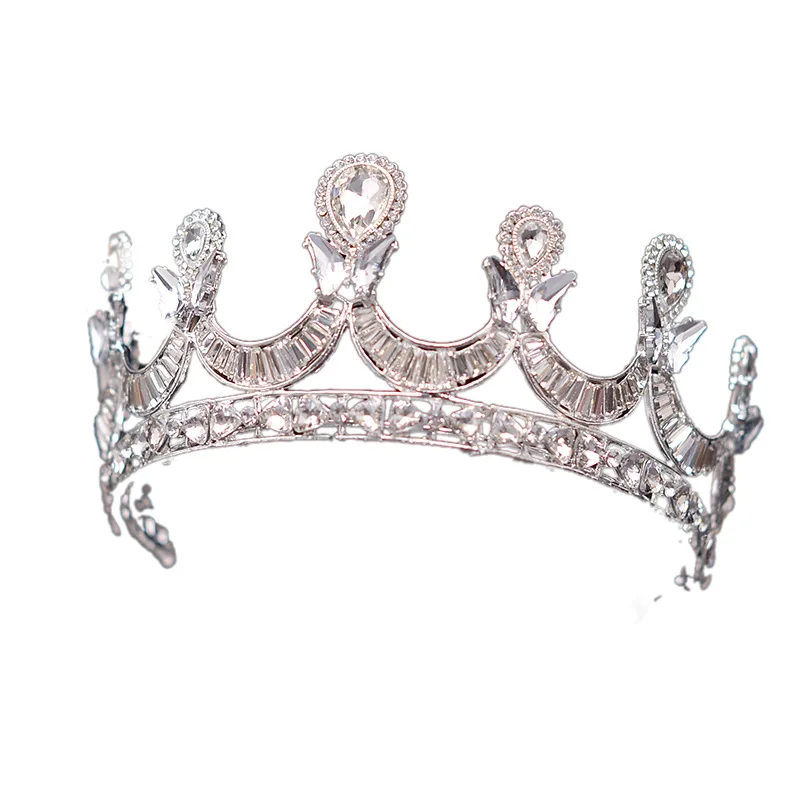 

Luxury Delicate Rhinestone Retro Queen Crown Bridal Wedding Dress Headdress Super Fairy Birthday Stage Party Catwalk Crown