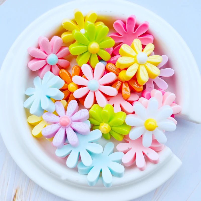 

20 Cute Cartoon Color Resin Flower Series Flat Back Scrapbook DIY Embellishment Mobile Phone Case Accessories C08