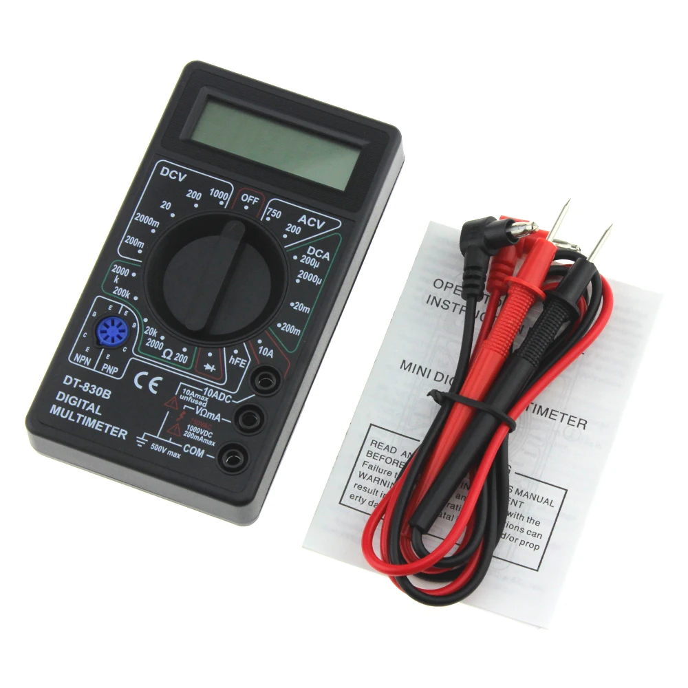DT830B мини мультиметр ЖК цифровой для Вольт Ампер Ом тестер измеритель вольтметр