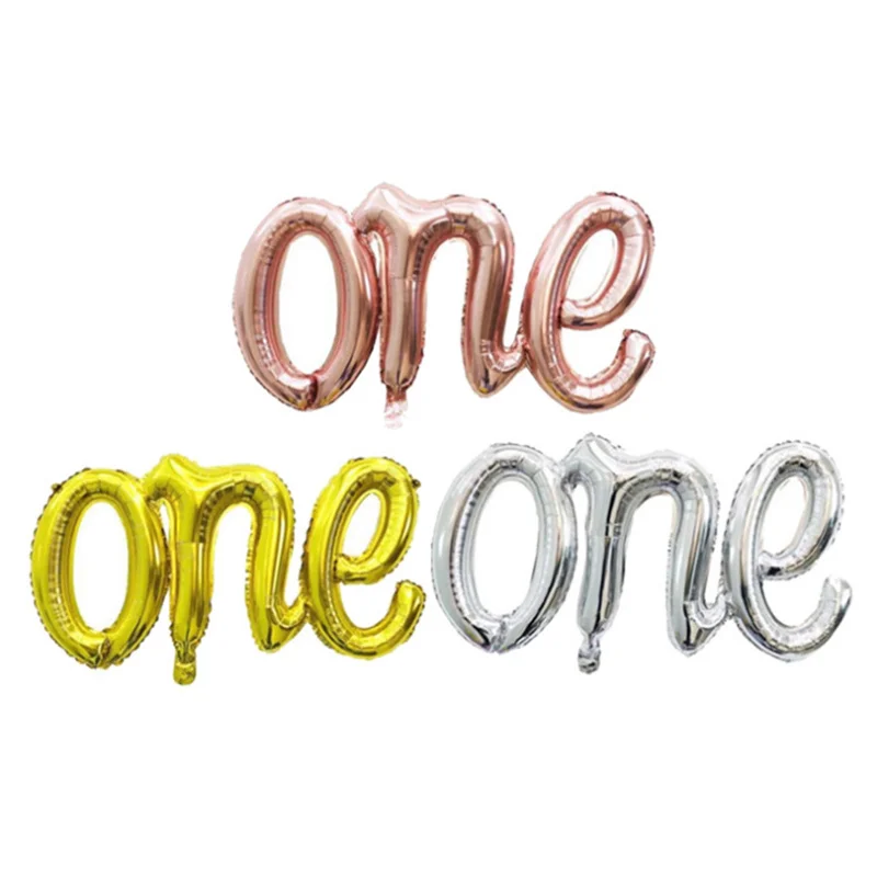 

1st Birthday Rose Gold Conjoined Balloons 1Pcs One Boy Girl Letter Foil Balloon Baby Shower Birthday Party Decoration Air Globos