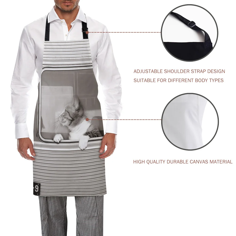 Кухонный Фартук для домашних животных Тема милый кот узор Регулируемый