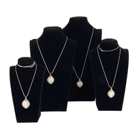 luxury model bust show exhibitor options black velvet jewelry display necklace pendants mannequin jewelry stand organizer