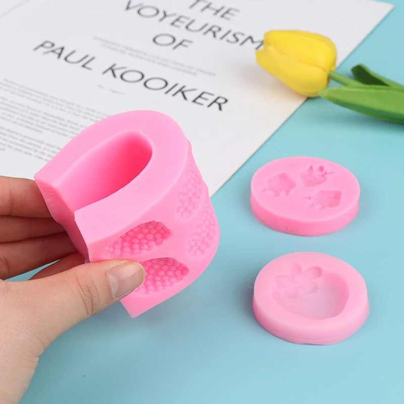 

3D Silicone Strawberry Mold Fondant Candle Fudge candy chocolate cake decoration
