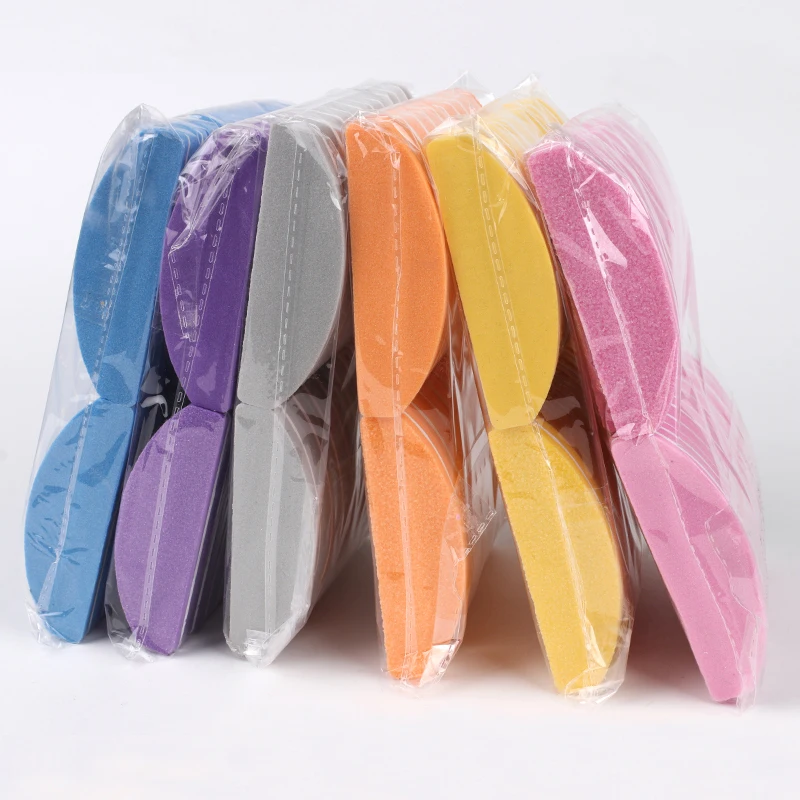 

50pcs Mini Sponge Professional Nail File Colorful Buffer Block 100/180 Curve Nail Art Sanding Files UV Polish Buffing Nagelvijl