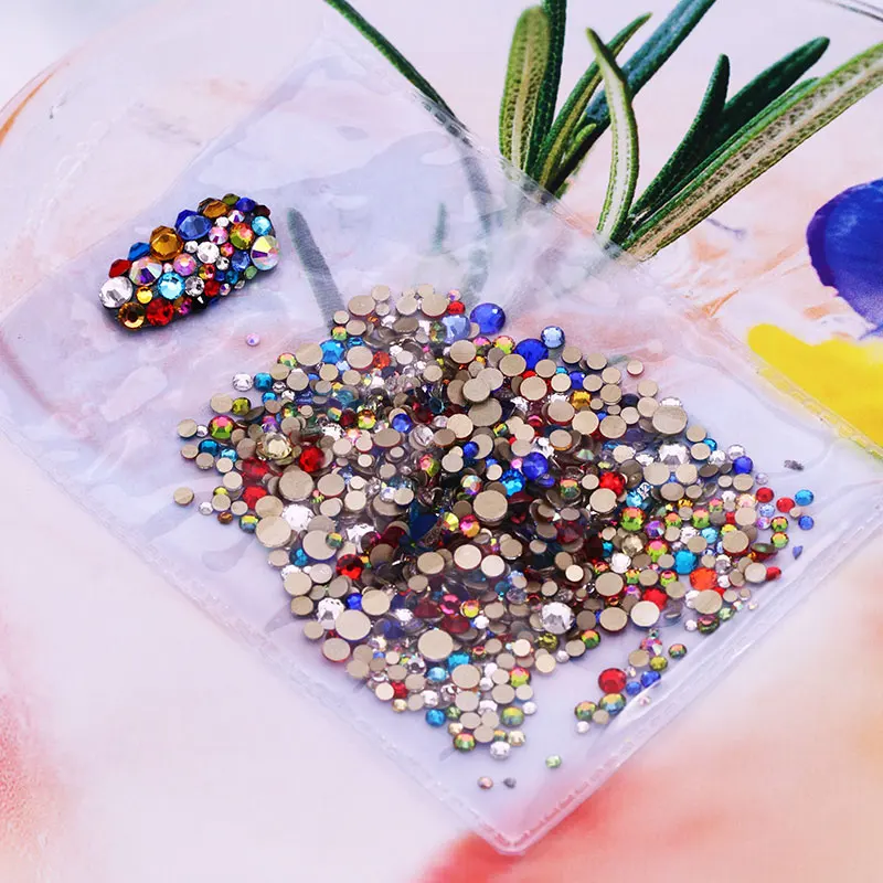 

SS06 2mm All Color 288Pc 3D Non Hotfix FlatBack Nail Art Diamonds Black Rhinestones On Nails Glass DIY Christmas Nail Decoration