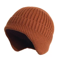 unisex winter hat earflap knit hat with ears warm hat outdoor fleece cap daily beanie watch cap