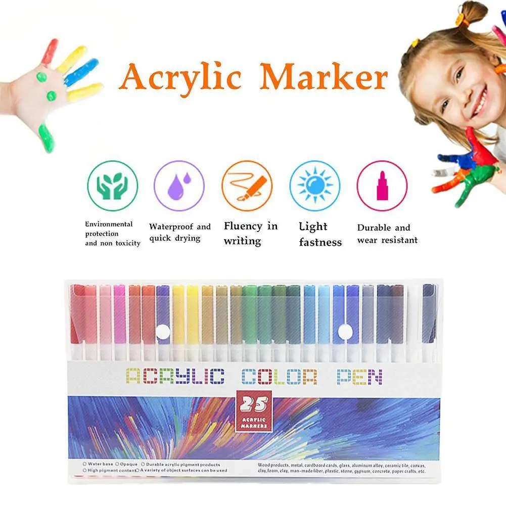 

1pcs 100% Brand High Quality Colors Fine Brush Color Paint Books Mark Calligraphy Supplies Art Acrylic Drawing Pens Paintin N3B5