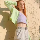 Топ укороченный на бретелях-спагетти с цветочным рисунком, модный фиолетовый топ с открытой спиной, шикарный Летний милый топ