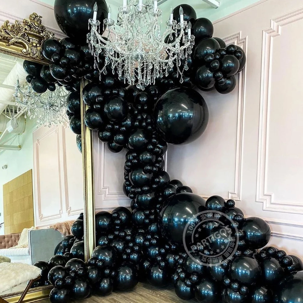 

1/5/20Pcs 5-36Inch Round Black Latex Balloons Adult Wedding Birthday Party Decoration Valentine's Day Baby Shower Black Globos