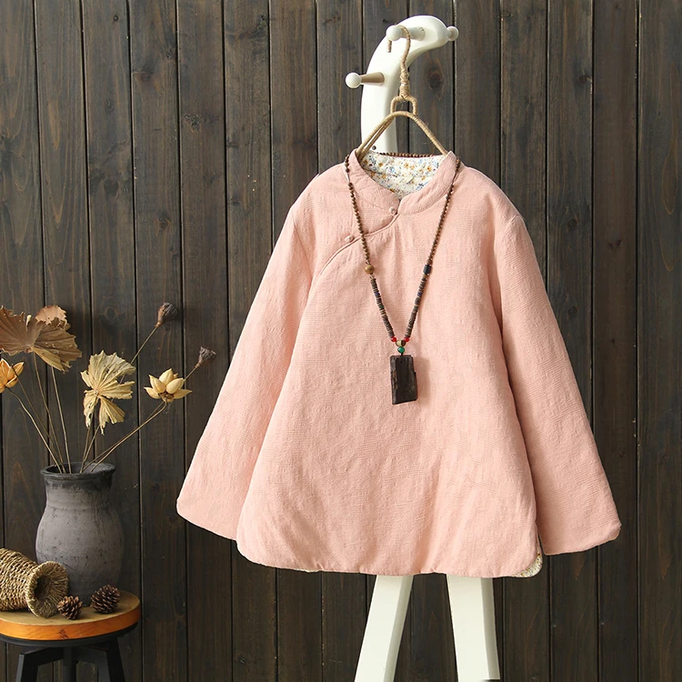 Женская парка в китайском стиле свободная Толстая теплая куртка с подкладкой и