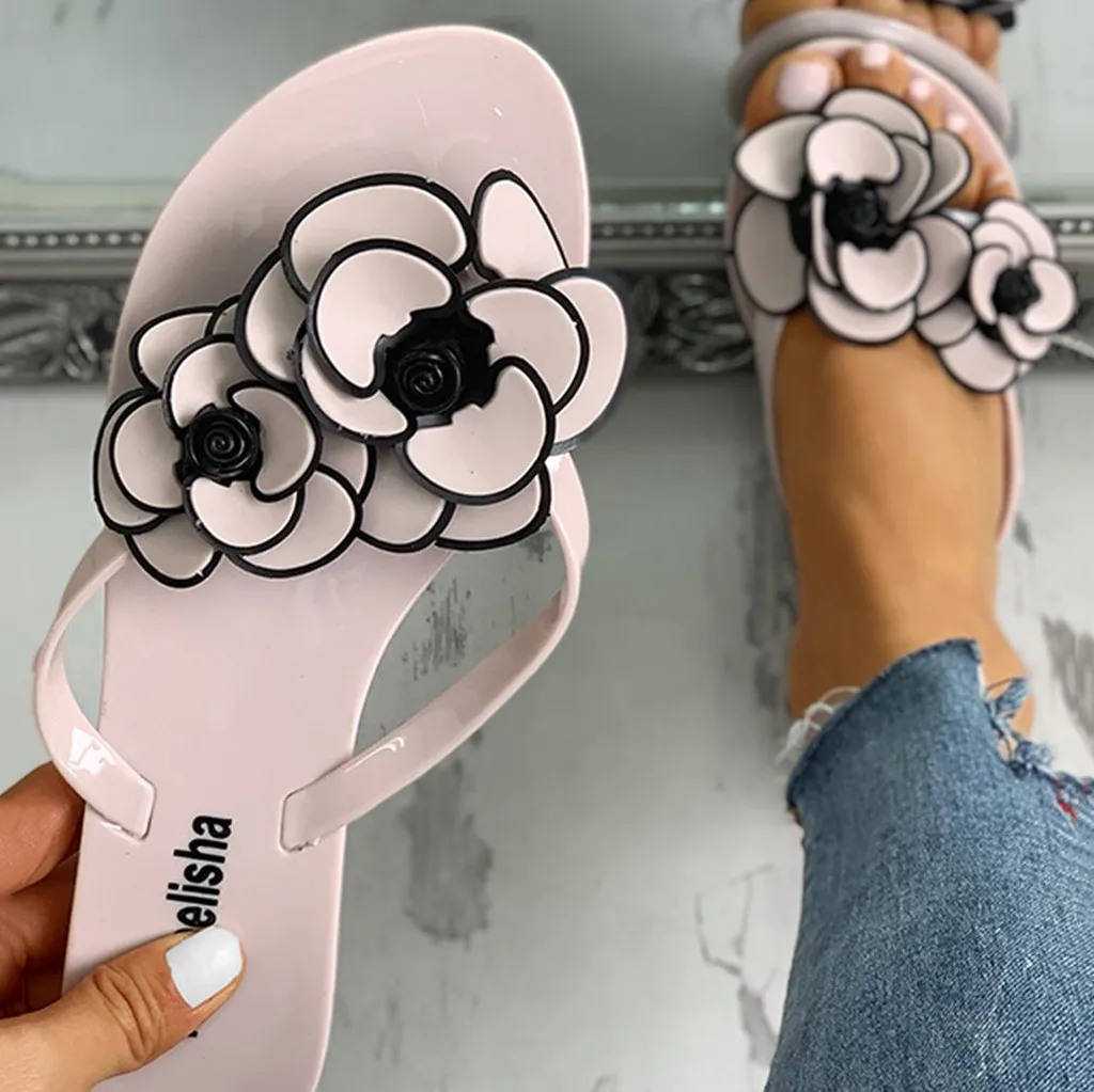 

Women's Ladies Fashion Casual Floral Flip Flop Outdoor Slippers Beach Shoes 2021 Chanclas Ciabatte Infradito #s