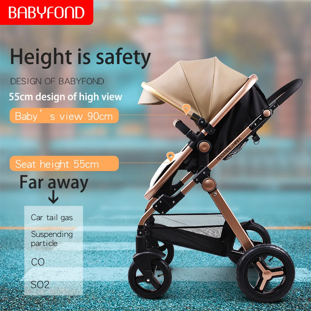 

Golden baby brand high landscape stroller seated folding 0-3 years old portable newborn BB cart 3 in 1 baby stroller