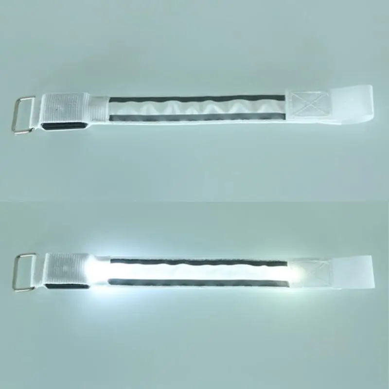 

SLILE Arm Warmer Belt Bike LED Luminous Armband LED Safety Sports Reflective Belt Strap Snap Wrap Light up Arm Band Armband