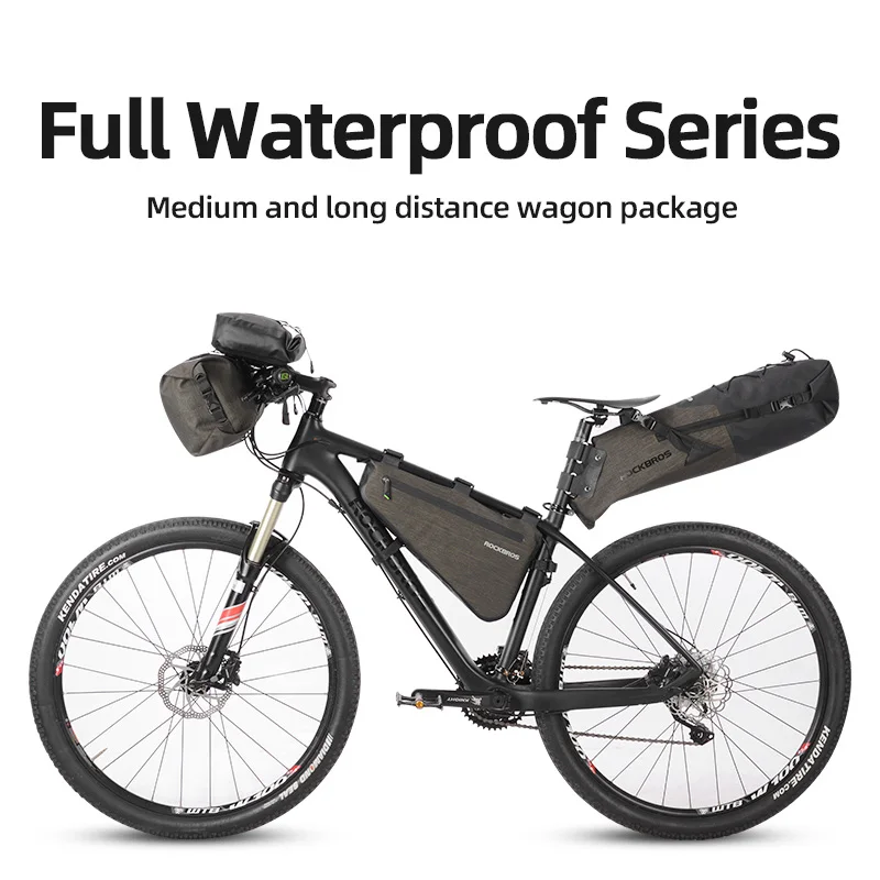 

ROCKBROS Rainproof Bike Bag Large Capacity MTB Road Frame Bag Triangle Pouch Waterproof Caulking Bicycle Bag Pannier Accessories