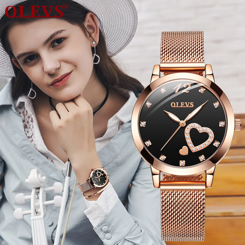 

OLEVS Fashion Women Watches with Mesh Bracelet Top Brand Casual Luxury Dress Waterproof Wristwatch for Lady zegarek damski 5189
