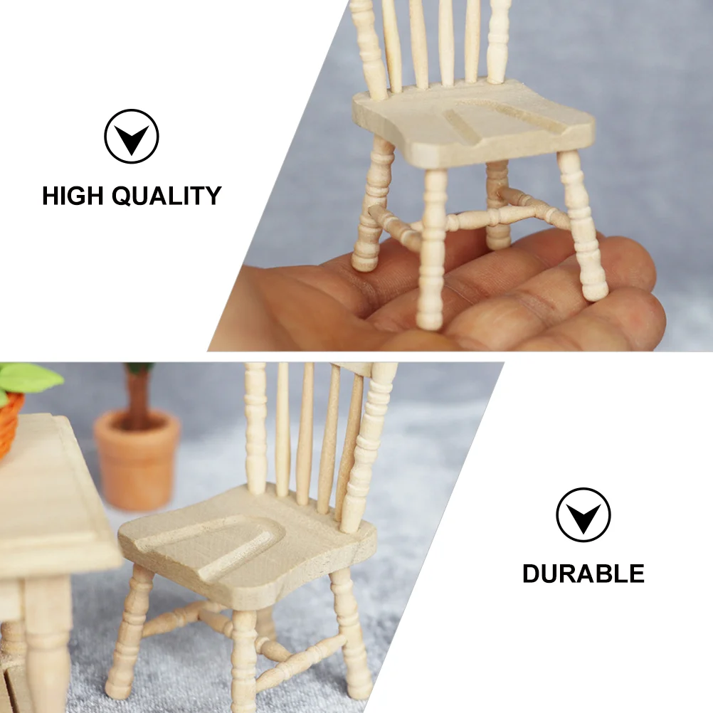 Миниатюрный деревянный Мини-стул деревянная мебель для дома |