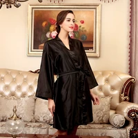 oversized sleep robes solid long sleeves bathrobe with sashes black robe de chambre femme coral roupao feminino summer loungwear