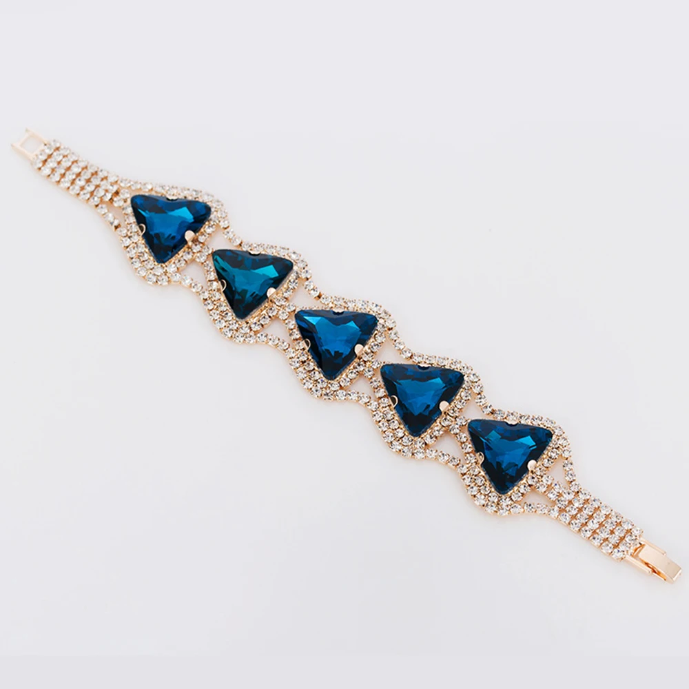 AINAMEISI Crystal Bracelets &amp Bangles Wedding Jewelry Rhinestone Party Gift Gold Bridal Charm bracelets Women Accessories | Украшения и