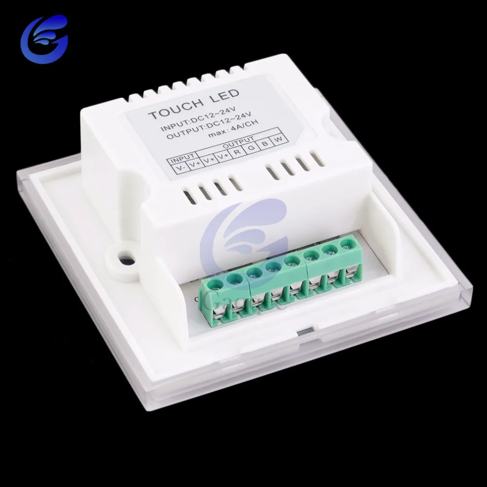 Черная панель из закаленного стекла DC12V 24V 4A * 4CH цифровой сенсорный экран диммер