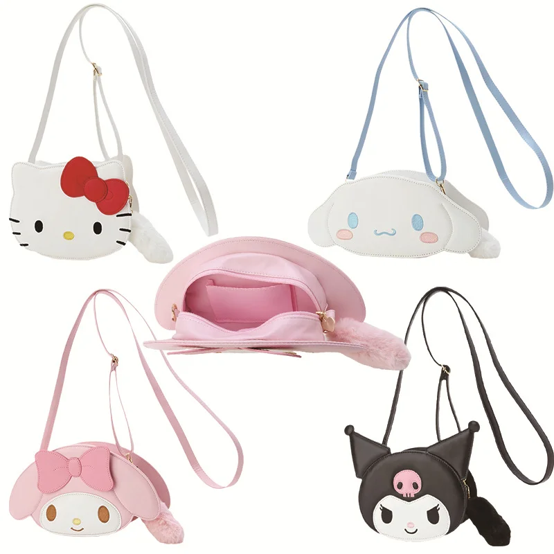 

Сумка-мессенджер Sanrio из ПУ кожи, мультяшный саквояж на плечо для девушек, Хелло Китти, сумочка кросс-боди, подарок на день рождения, Kuromi Mymelody ...