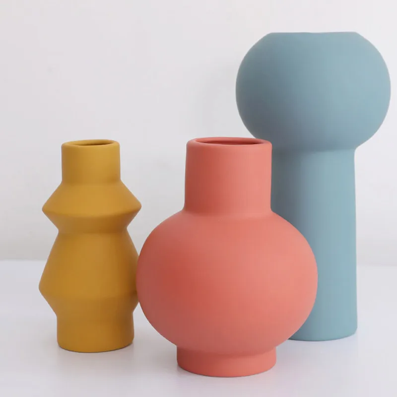 

Nordic ins Morandi color ceramic vase living room furnishings desktop dried flowers flower arrangement container home decoration