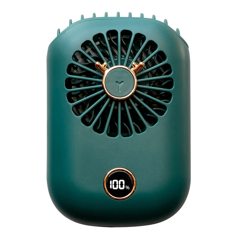 

HOT-RPH-F20 Hanging Neck Fan, Wide-Angle Blowing, Intelligent Display, Three-Speed Wind, Low-Noise Fan for Shopping