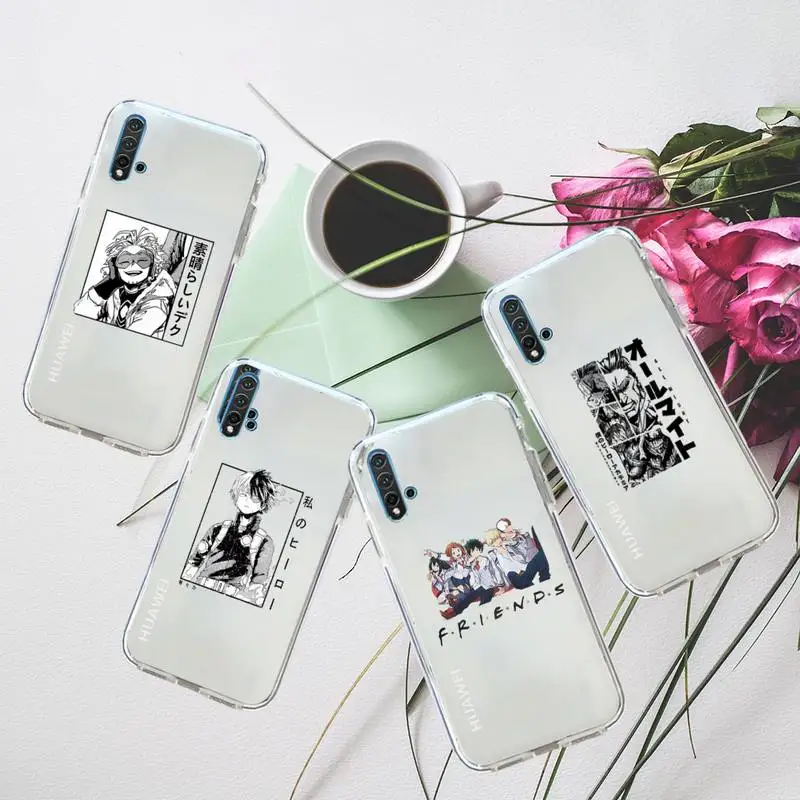 

My Hero Academia anime Phone Case Transparent for Huawei honor P mate 40 20 30 10 50 i 9 x mate pro lite 8a