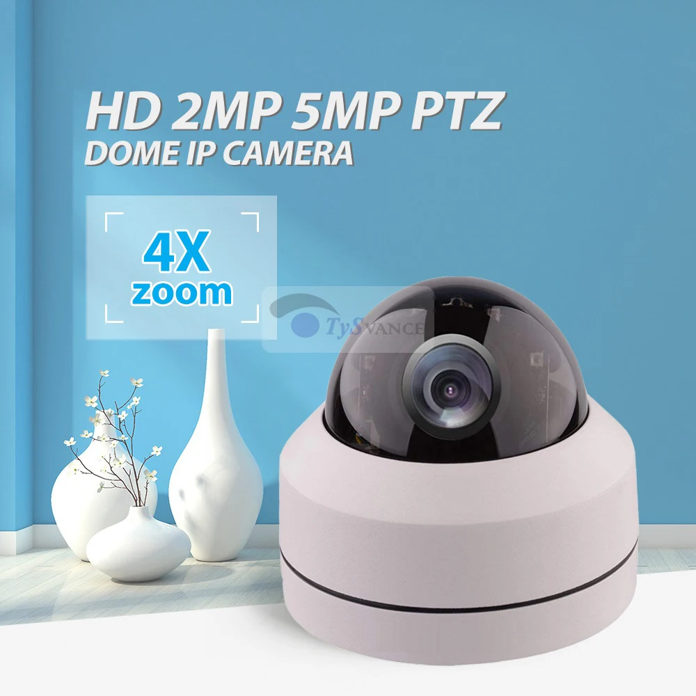 HD 1080P 2MP 5MP PoE Onvif H.265 IR Крытый Мини CCTV безопасности PTZ купольная камера 2.0MP 4X оптический зум домашнее наблюдение IP камера