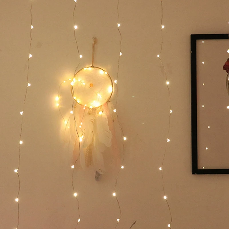 

2X2M USB LED Curtain Lights Warm White Garland Home Decoration Fairy String Lights for Wedding Christmas Birthday Party