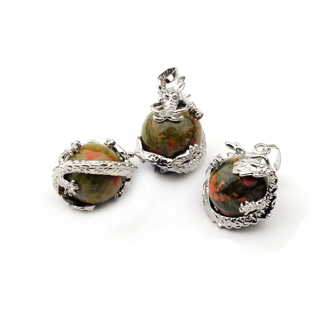 Ашмита дракон кулон натуральный движущийся Кристалл кварцевый шар Готическая