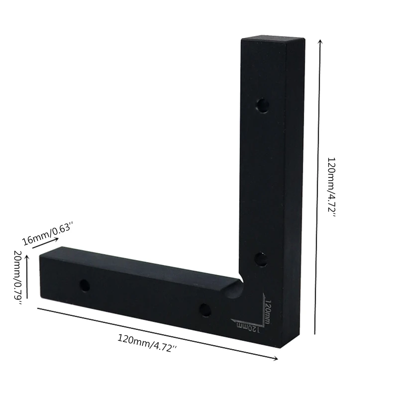 

Woodworking 90 Precision Positioning L Squares Block 120x120mm Right Angle Ruler Imposition Fixing Fixture Clamping Measure To