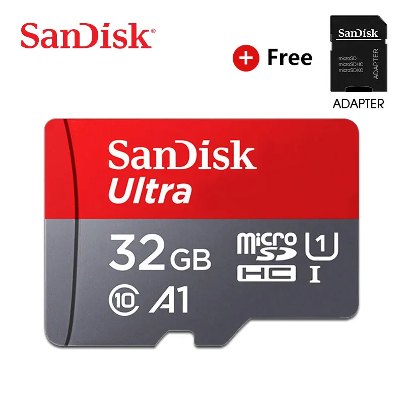 Карта памяти Micro Sd Sandisk карта Class10 TF card 16 ГБ 32 64 128 80 МБ/с. для смартфона и настольного