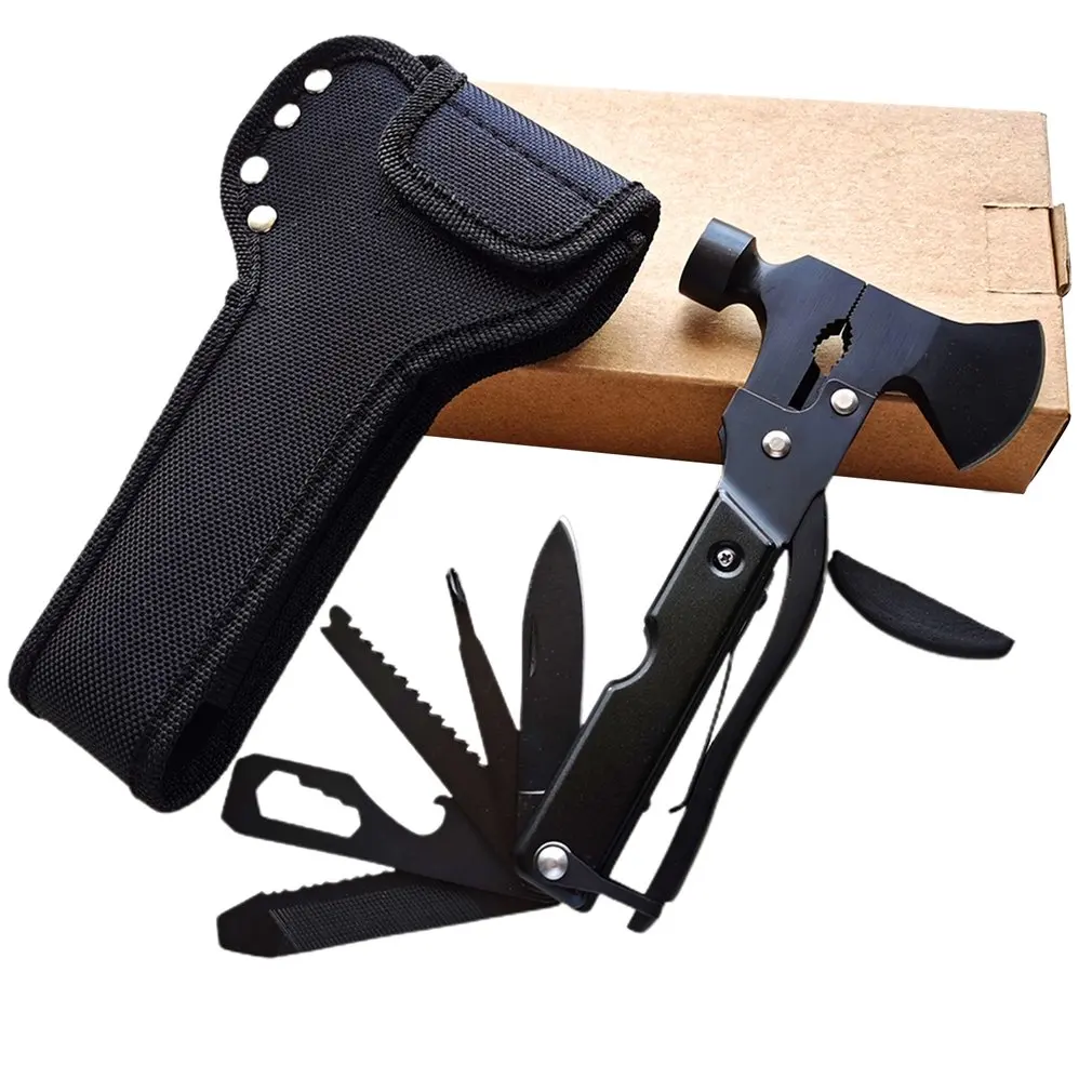 

Multifunctional 15 In 1 Axe Hammer Car Lifesaving Hammer Broken Window Hammer Camping Equipment Outdoor Activities