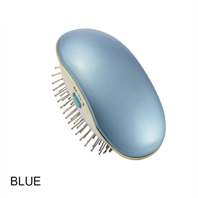 blue New Portable Electric Anti-static Ionic Hairbrush Mini Hair Brush Massage Small Electric Straight Hair Hairdressing Tangled Comb - Цвет: blue