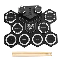 electronic drum set portable foldable roll up 9 pads electric drums pad built in speaker and battery holiday gift