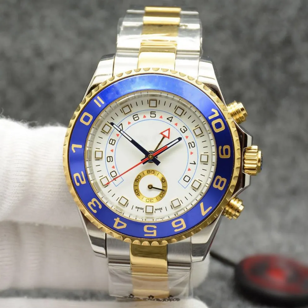 

fashion 44mm YACHT MASTER Luxury Brand Men's Gold watch All stainless steel AAA 116681 automatic mechanical wristwatch samll