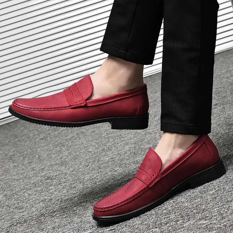 

Men Loafers Driving Shoes Business Causal Cow Leather Flats Luxury Shoes Outdoor 2021 Retro Shoes for Men Business Sneakers