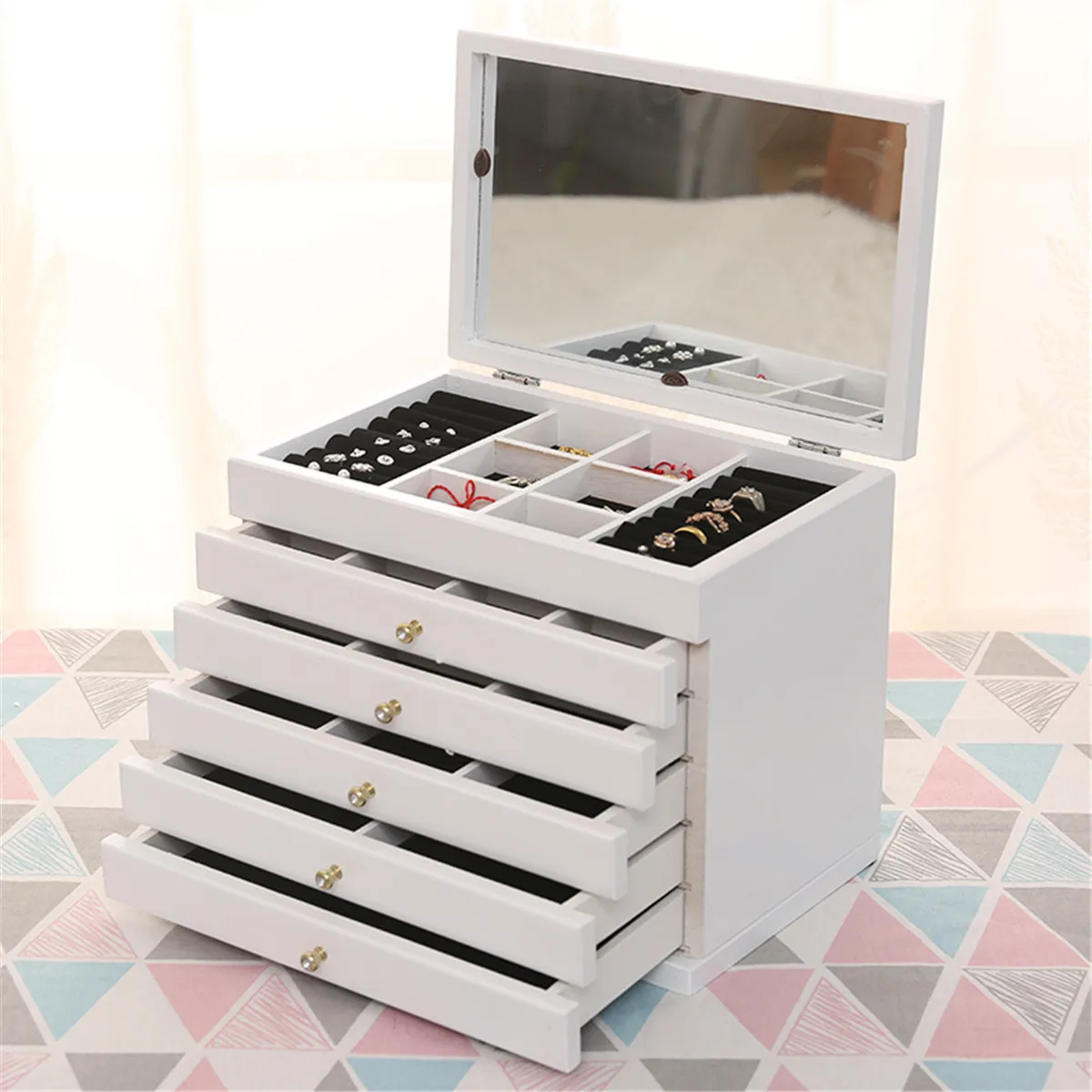 Шкатулка для ювелирных изделий многофункциональная винтажная витрина с 6