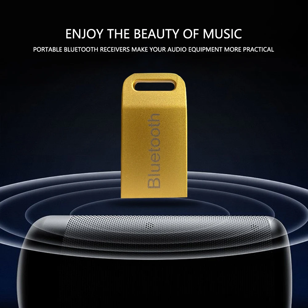 

New metal USB Wireless auxiliary Bluetooth 5.0 receiverr audio adapter transmitte for MP3 player speaker home stereo system