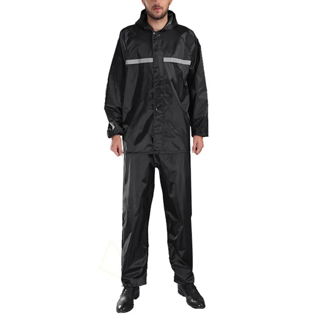 Водонепроницаемый мужской дождевик ветрозащитный светоотражающий с капюшоном и