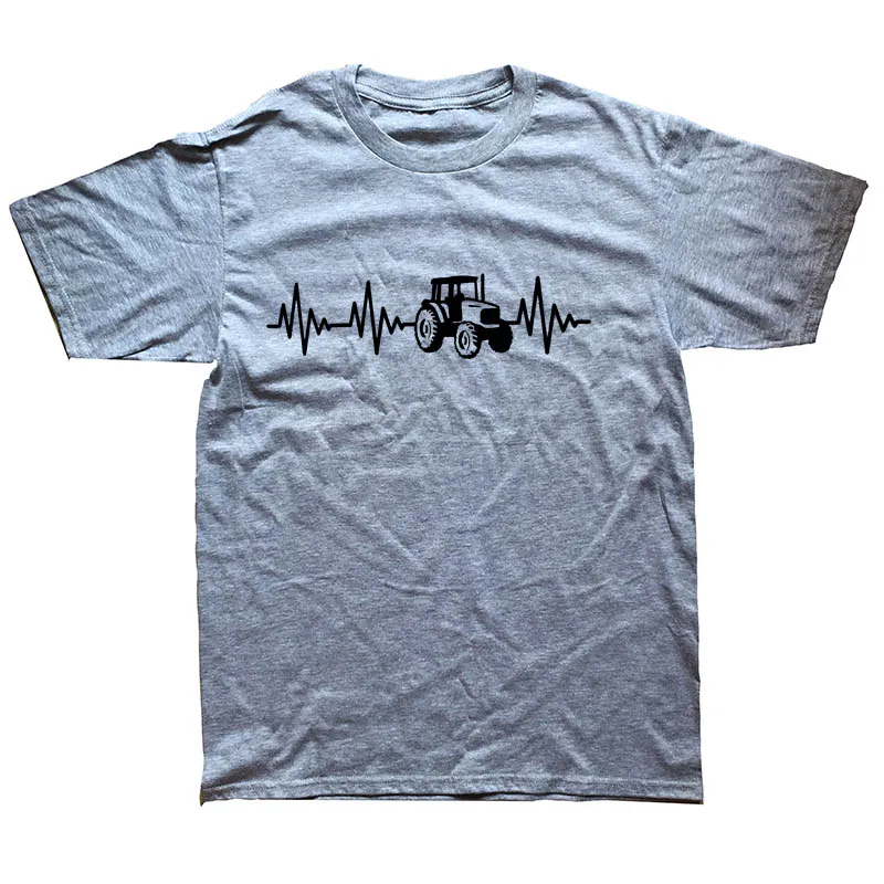 Heartbeat трактор фермер Забавные футболки для мужчин лето хлопок Harajuku короткий рукав О образным вырезом уличная черная футболка