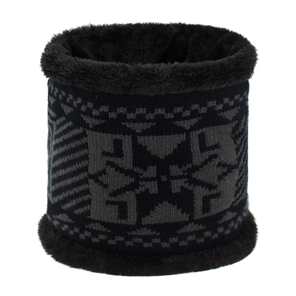black scarf AETRUE зимняя шапочки зимняя вязаная шапка шарф для мужчин зимние шапки для женщин Шапки капор маска брендовые кепки - Цвет: black scarf