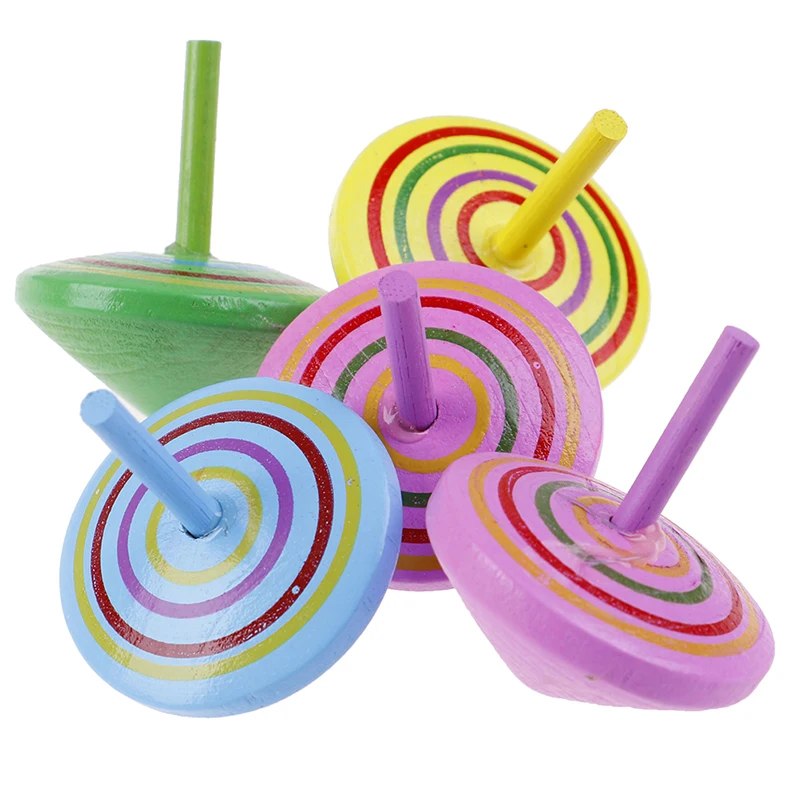 

2022 New Kids Wood Gyro Toys Children Adult Relief Stress Desktop Spinning Top Toys Kids Birthday Gifts Random Color