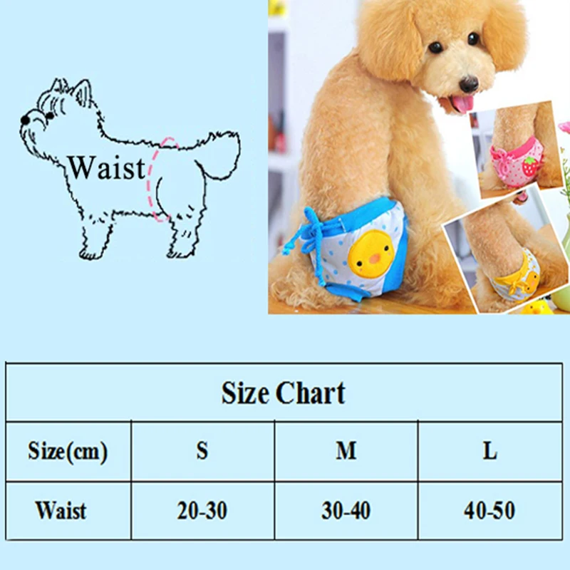 1PC Dog Physiological Pants Cute Strawberry Print Diaper Sanitary Dog Shorts Panties For Small Medium Dogs Diaper Dog Underwear images - 6