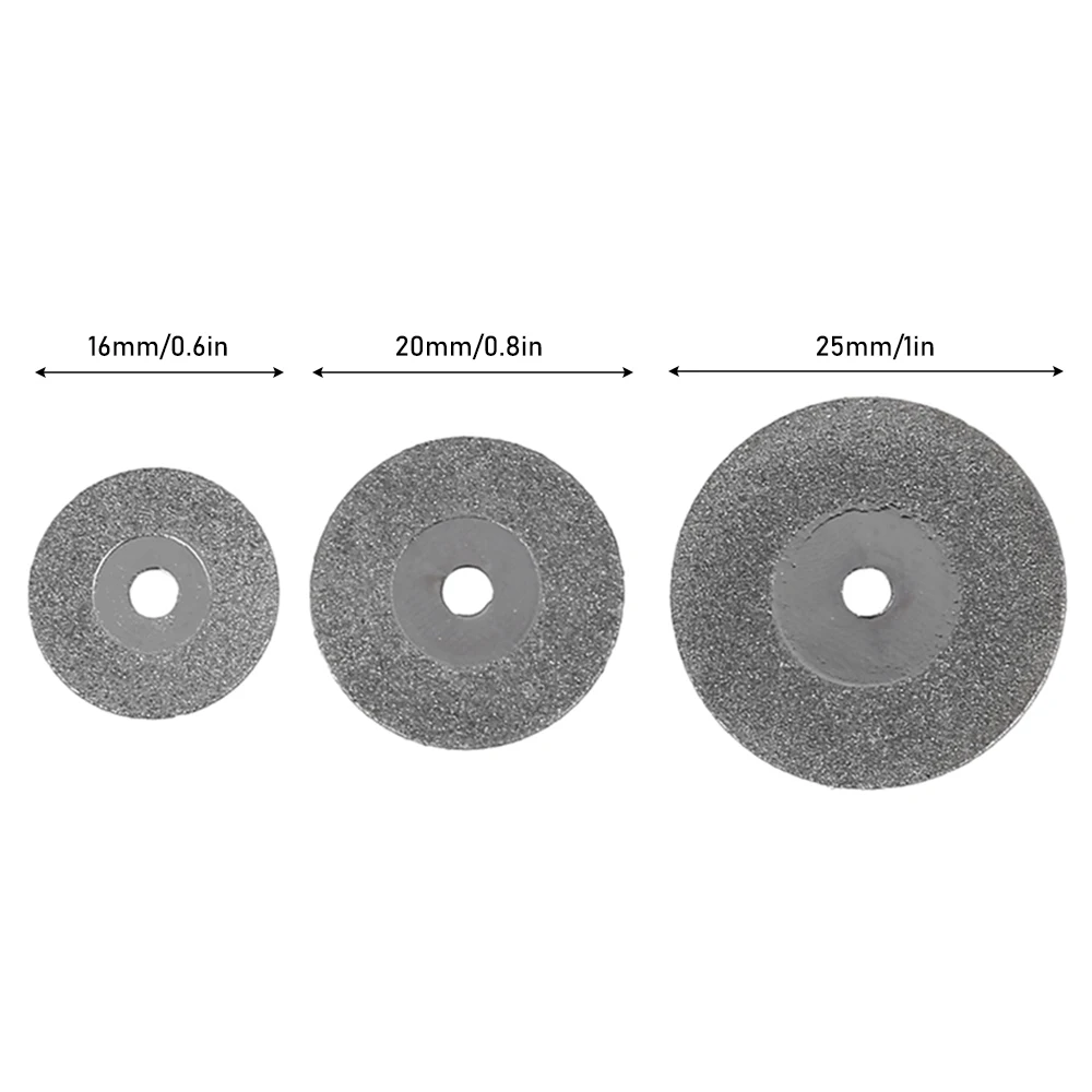 30pcs 16/20/25mm Mini Diamond Saw Blade Cutting Discs with 6pcs Connecting 3mm Shank for Dremel Drill Fit Rotary Tool | Инструменты