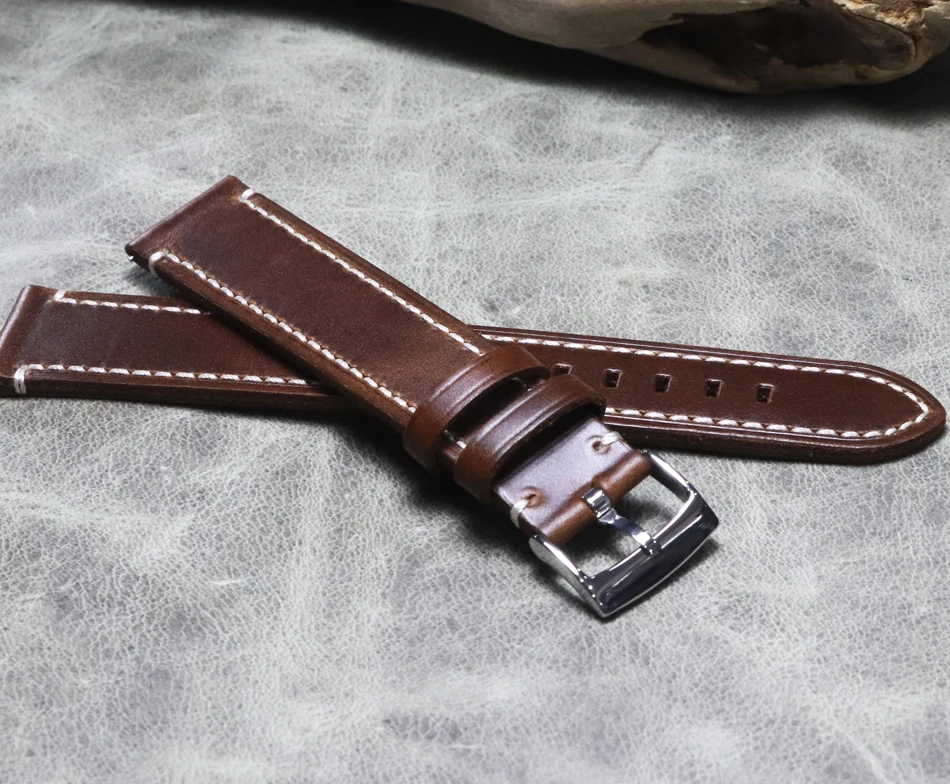 Large size XL Extended Watch belt 20 22mm Handmade Genuine Leather Lengthened Watch Band long Strap Cowhide watchband Bracelet