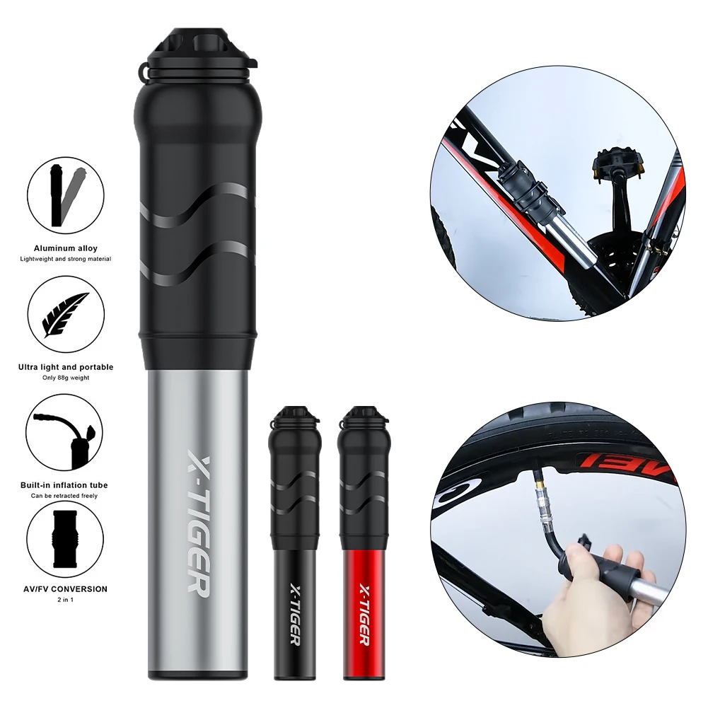 

Portable MTB Bike Pump 100Psi Mini Cycling Tire Inflator Hand Air Pump Bike Accessories Mountain Road Bicycle Pump