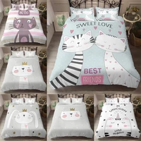 cute cat 3d bedding sets cartoon duvet cover pillowcase 23pcs bed clothes for home textiles kids lovely twin queen king size