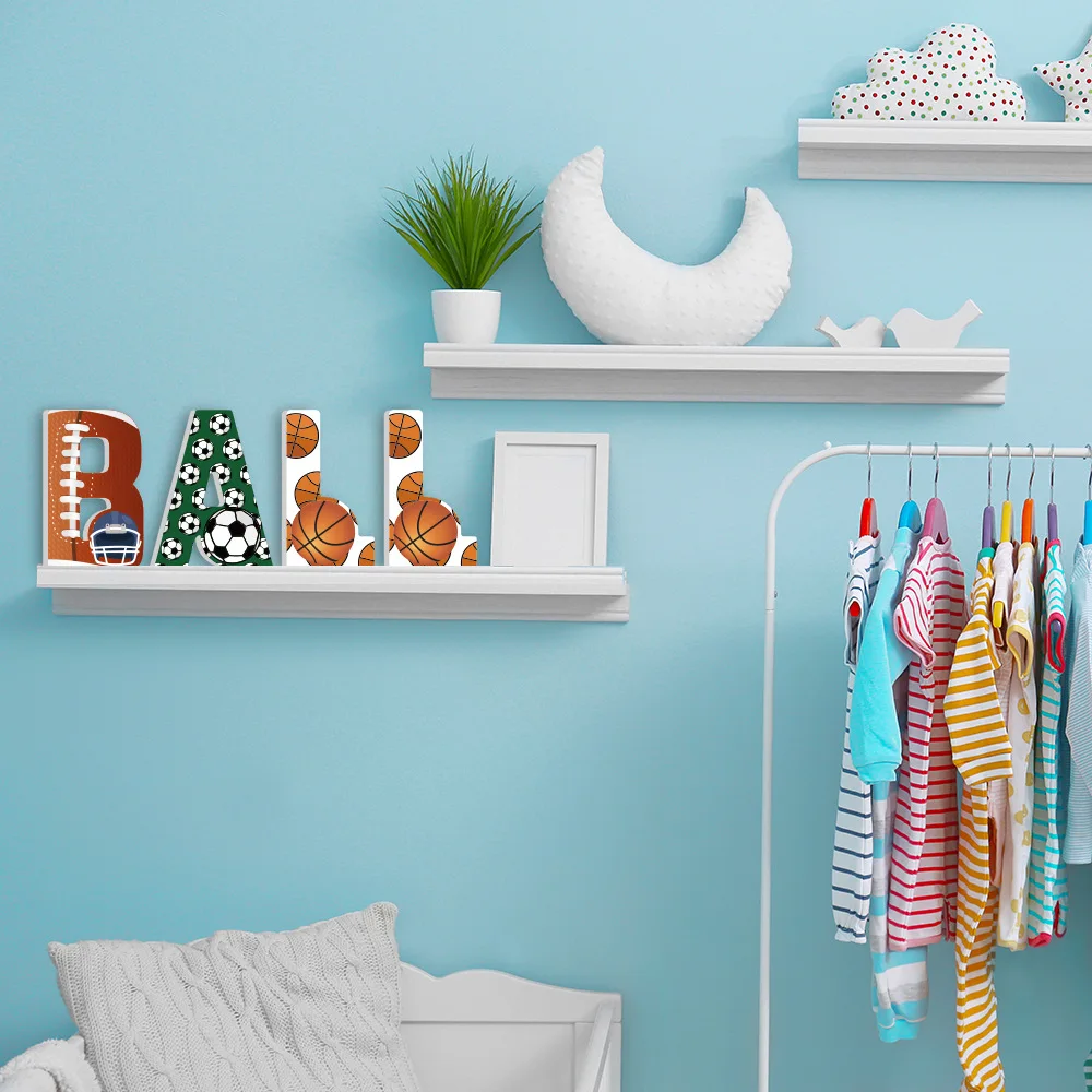 FUNLIFE DIY мультфильм 3D Детский спортивный мяч Наклейка на стену 26 букв капитала