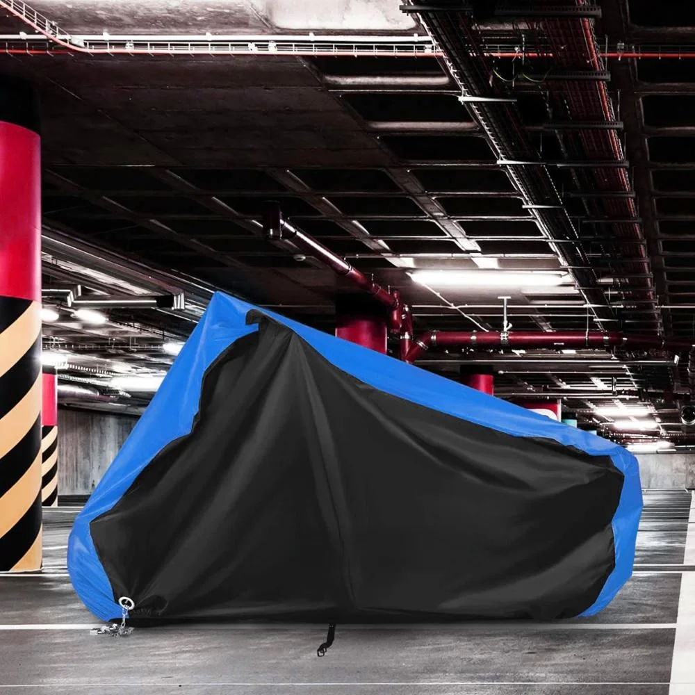 

190T Black Blue Design Waterproof Motorcycle Covers Motors Dust Rain Snow UV Protector Cover Indoor Outdoor M L XL XXL XXXL D35
